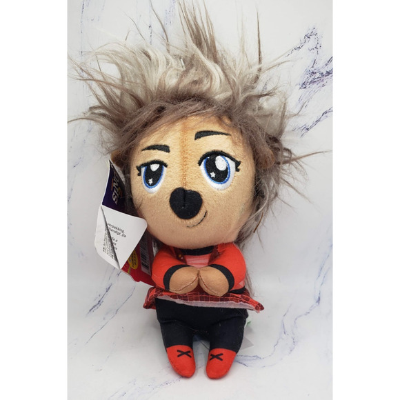 Sing 2 Ash Porcupine Plush 7” Red Jacket Black Plaid stuffed Toy New With Tags - Picture 1 of 7